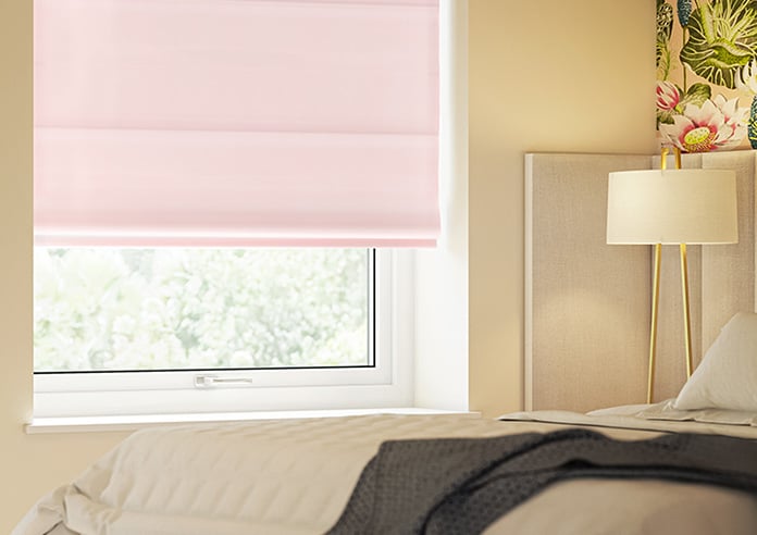 Ultra Luxe Velvet, Light Pink - Motorised Roman Blind - Image 5
